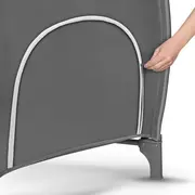 Lionelo - Patut pliant cu doua nivele Sven Plus, 120x60 cm, arcada jucarii, masuta de infasat, vibratii, melodii, conform cu standardele europeane de securitate EN716 si EN12221, Grey BYNLO-SVEN_PLUS_GREY_CONCRETE