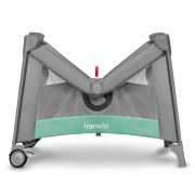 Lionelo - Tarc de joaca, Pliabil, Include covor educational incorporat cu 4 jucarii Velcro si geanta de transport, Cu roti si inchidere laterala, Saltea din spuma, 100x100 cm, Verde BYNLO-MILLE_GREY_GREEN