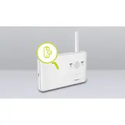 Lionelo - Videofon Babyline 8.3, Cu termometru, Cu melodii, Comunicare in 2 sensuri, Rotire 360 grade, Alb BYNLOC-BABYLINE_8.3_WHITE