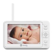 Lionelo - Videofon Babyline 8.3, Cu termometru, Cu melodii, Comunicare in 2 sensuri, Rotire 360 grade, Alb BYNLOC-BABYLINE_8.3_WHITE