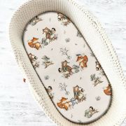 MimiNu - Cearceaf cu elastic pentru landou, carucior si cosulet, Dimensiune 80x35 cm, Din bumbac certificat Oeko Tex Standard 100, Design, Time for fun BYN6426972024327