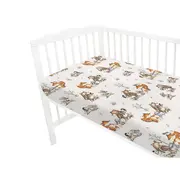 MimiNu - Cearceaf cu elastic pentru patut 120X60 cm, Din bumbac certificat Oeko Tex Standard 100, Design, Time for fun BYN6426972024259