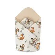 MimiNu - Paturica de infasat cu doua fete, Cu multiple utilizari, Cu inchidere arici velcro, Dimensiune 75x75 cm, Din bumbac certificat Oeko Tex Standard 100, Design, Time for fun BYN6426972024280