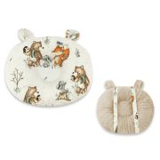 MimiNu - Perna bebelusi Ursulet, Multifunctionala, Cu doua fete, Tesatura pufoasa minky si bumbac, Materiale certificate Oeko Tex Standard 100, Design, Time for fun BYN6426972024389