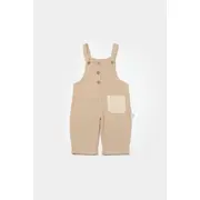 Salopeta cu bretele si buzunar, 100% bumbac - Apricot, BabyCosy (Marime: 12-18 Luni) JEMBC-CSYM7044-12