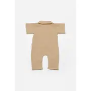 Salopeta cu maneca scurta si nasturei Sheep, 100% bumbac - Apricot, BabyCosy (Marime: 3-6 Luni) JEMBC-CSYM7041-3