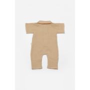Salopeta cu maneca scurta si nasturei Sheep, 100% bumbac - Apricot, BabyCosy (Marime: 9-12 luni) JEMBC-CSYM7041-9