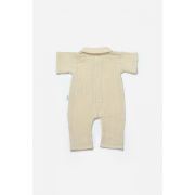 Salopeta cu maneca scurta si nasturei Sheep, 100% bumbac - Stone, BabyCosy (Marime: 6-9 luni) JEMBC-CSYM7039-6