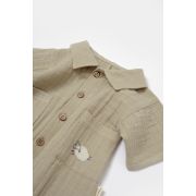 Salopeta cu maneca scurta si nasturei Sheep, 100% bumbac - Verde, BabyCosy (Marime: 18-24 Luni) JEMBC-CSYM7040-18