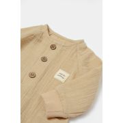 Salopeta cu nasturei, Winter muselin, 100% bumbac - Apricot, BabyCosy (Marime: 12-18 Luni) JEMBC-CSYM7038-12