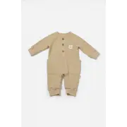 Salopeta cu nasturei, Winter muselin, 100% bumbac - Apricot, BabyCosy (Marime: 9-12 luni) JEMBC-CSYM7038-9