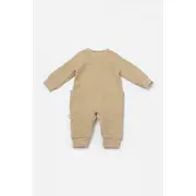 Salopeta cu nasturei, Winter muselin, 100% bumbac - Apricot, BabyCosy (Marime: 9-12 luni) JEMBC-CSYM7038-9