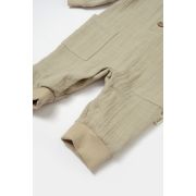 Salopeta cu nasturei, Winter muselin, 100% bumbac - Verde, BabyCosy (Marime: 12-18 Luni) JEMBC-CSYM7037-12