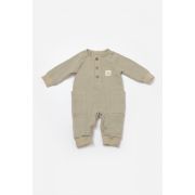 Salopeta cu nasturei, Winter muselin, 100% bumbac - Verde, BabyCosy (Marime: 12-18 Luni) JEMBC-CSYM7037-12