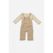 Set bluza si salopeta, Winter muselin, 100% bumbac - Apricot, BabyCosy (Marime: 3-6 Luni) JEMBC-CSYM7047-3