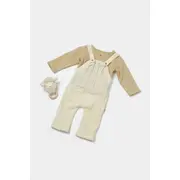 Set bluza si salopeta, Winter muselin, 100% bumbac - Stone, BabyCosy (Marime: 9-12 luni) JEMBC-CSYM7045-9