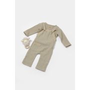 Set bluza si salopeta, Winter muselin, 100% bumbac - Verde, BabyCosy (Marime: 3-6 Luni) JEMBC-CSYM7046-3