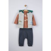 Set de 3 piese de trening Choo Choo pentru bebelusi, Tongs baby (Culoare: Maro, Marime: 18-24 Luni) JEMtgs_4074_2