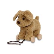 Little Bird Told Me - Dexter Dog Pull Along Toy Cu Roti Detasabile, Golden Labrador Soft Cuddly Dog Toy Pentru Copii Pjblb3082