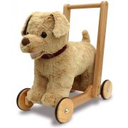 Little Bird Told Me - Dexter Dog Walker, Push Along  Ride On Toy Pentru Copii De Peste 1 An, Golden Labrador Caine Pufos Pentru Copii Mici, Cadru Robust Din Lemn, Scaun Captusit Pjblb3052