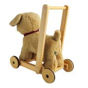Little Bird Told Me - Dexter Dog Walker, Push Along  Ride On Toy Pentru Copii De Peste 1 An, Golden Labrador Caine Pufos Pentru Copii Mici, Cadru Robust Din Lemn, Scaun Captusit Pjblb3052
