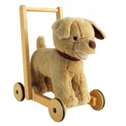 Little Bird Told Me - Dexter Dog Walker, Push Along  Ride On Toy Pentru Copii De Peste 1 An, Golden Labrador Caine Pufos Pentru Copii Mici, Cadru Robust Din Lemn, Scaun Captusit Pjblb3052