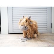 Little Bird Told Me - Hubert Highland Cow Pull Along Toy Cu Roti Detasabile, Pentru Copii Pjblb3102