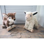 Little Bird Told Me - Lambert Sheep Pull Along Toy Cu Roti Detasabile, Pentru Copii Pjblb3113