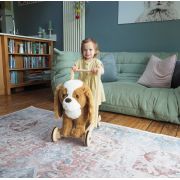 Little Bird Told Me - Peanut Pup Walker, Push Along  Ride On Toy Pentru Copii De Peste 1 An, King Charles Spaniel Caine Pufos Pentru Copii Mici, Cadru Robust Din Lemn, Scaun Captusit Pjblb3110