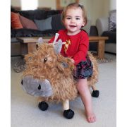 Little Bird Told Me - Vacuta Hubert Highland, Ride On Animal Toy, Pentru Copii De Peste 1 An, Cadru Robust Din Lemn, Scaun Captusit Pjblb3090