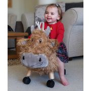 Little Bird Told Me - Vacuta Hubert Highland, Ride On Animal Toy, Pentru Copii De Peste 1 An, Cadru Robust Din Lemn, Scaun Captusit Pjblb3090