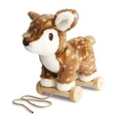 Little Bird Told Me - Willow Deer Pull Along Toy Cu Roti Detasabile, Pentru Copii Pjblb3114