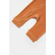 Salopeta Elefant cu maneca lunga din 80%bumbac organic si 20% poliester - Caramiziu, BabyCosy (Marime: 18-24 Luni) JEMBC-CSYK6054-18