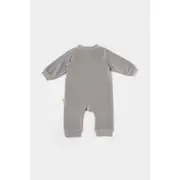 Salopeta Elefant cu maneca lunga din 80%bumbac organic si 20% poliester - Gri, BabyCosy (Marime: 18-24 Luni) JEMBC-CSYK6056-18