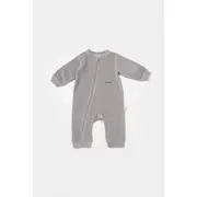 Salopeta Elefant cu maneca lunga din 80%bumbac organic si 20% poliester - Gri, BabyCosy (Marime: 18-24 Luni) JEMBC-CSYK6056-18