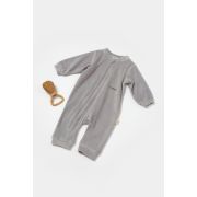 Salopeta Elefant cu maneca lunga din 80%bumbac organic si 20% poliester - Gri, BabyCosy (Marime: 6-9 luni) JEMBC-CSYK6056-6