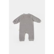 Salopeta Elefant cu maneca lunga din 80%bumbac organic si 20% poliester - Gri, BabyCosy (Marime: 6-9 luni) JEMBC-CSYK6056-6