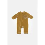 Salopeta Elefant cu maneca lunga din 80%bumbac organic si 20% poliester - Mustar, BabyCosy (Marime: 3-6 Luni) JEMBC-CSYK6055-3