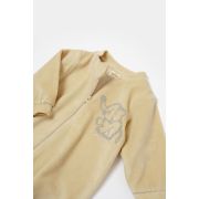 Salopeta Elefant cu maneca lunga din 80%bumbac organic si 20% poliester - Stone, BabyCosy (Marime: 6-9 luni) JEMBC-CSYK6052-6