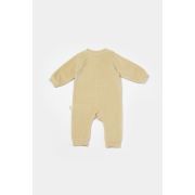 Salopeta Elefant cu maneca lunga din 80%bumbac organic si 20% poliester - Stone, BabyCosy (Marime: 6-9 luni) JEMBC-CSYK6052-6