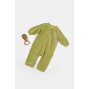 Salopeta Elefant cu maneca lunga din 80%bumbac organic si 20% poliester - Verde, BabyCosy (Marime: 6-9 luni) JEMBC-CSYK6053-6