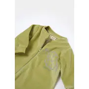 Salopeta Elefant cu maneca lunga din 80%bumbac organic si 20% poliester - Verde, BabyCosy (Marime: 6-9 luni) JEMBC-CSYK6053-6