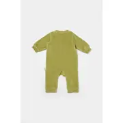 Salopeta Elefant cu maneca lunga din 80%bumbac organic si 20% poliester - Verde, BabyCosy (Marime: 6-9 luni) JEMBC-CSYK6053-6