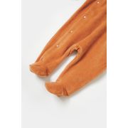 Salopeta Elefant cu maneca lunga si botosei din 80%bumbac organic si 20% poliester - Caramiziu, BabyCosy (Marime: 3-6 Luni) JEMBC-CSYK6039-3