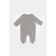 Salopeta Elefant cu maneca lunga si botosei din 80%bumbac organic si 20% poliester - Gri, BabyCosy (Marime: 0-3 Luni) JEMBC-CSYK6041-0