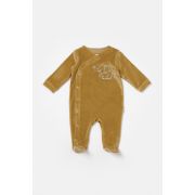 Salopeta Elefant cu maneca lunga si botosei din 80%bumbac organic si 20% poliester - Mustar, BabyCosy (Marime: 3-6 Luni) JEMBC-CSYK6040-3