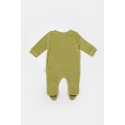 Salopeta Elefant cu maneca lunga si botosei din 80%bumbac organic si 20% poliester - Verde, BabyCosy (Marime: 0-3 Luni) JEMBC-CSYK6038-0