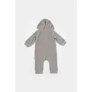 Salopeta Elefant cu maneca lunga si gluga din 80%bumbac organic si 20% poliester - Gri, BabyCosy (Marime: 3-6 Luni) JEMBC-CSYK6046-3