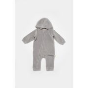Salopeta Elefant cu maneca lunga si gluga din 80%bumbac organic si 20% poliester - Gri, BabyCosy (Marime: 3-6 Luni) JEMBC-CSYK6046-3