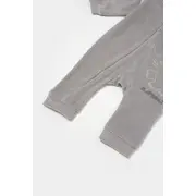 Salopeta Elefant cu maneca lunga si gluga din 80%bumbac organic si 20% poliester - Gri, BabyCosy (Marime: 3-6 Luni) JEMBC-CSYK6046-3